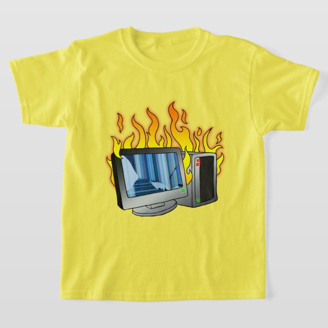 Computer Fire Kids' Basic T-Shirt (Laydown)
