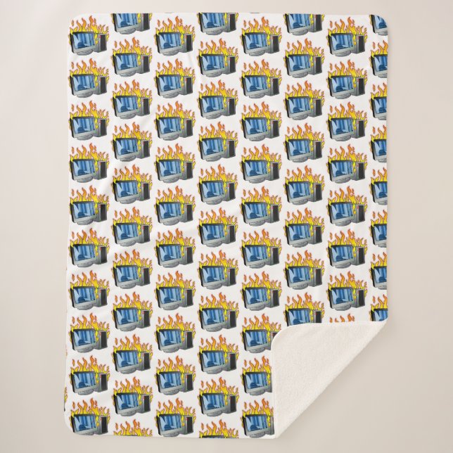 Computer Fire Sherpa Blanket (Front)
