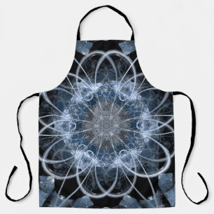 Computer fractal illustration of gray blue winter apron