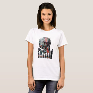 Computer Fried Skull Stressed Logo, T-Shirt