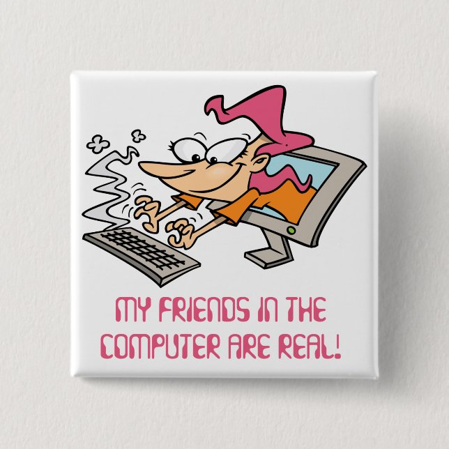 Computer Friends Button (Front)