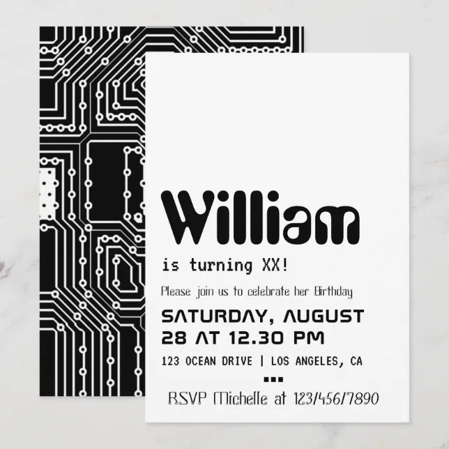 Computer Geek Birthday Party Invitation | Zazzle