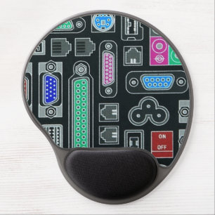 Computer Geek Black Input Pattern Gel Mouse Pad