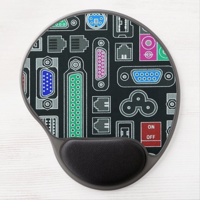 Computer Geek Black Input Pattern Gel Mouse Pad (Front)