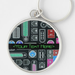 Computer Geek Black Input Pattern Key Chain