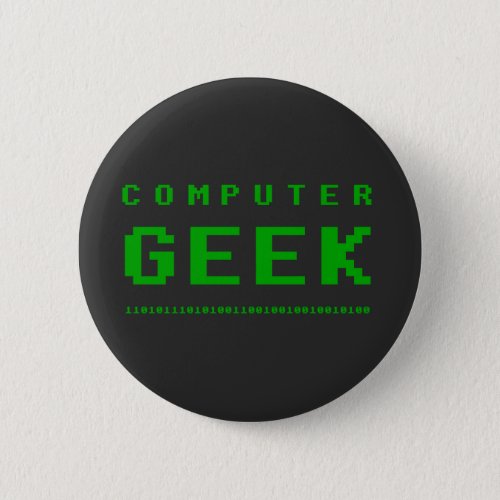 Computer geek button badge