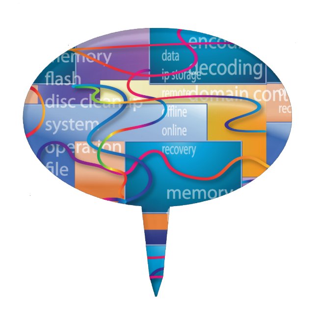 Computer Geek Cake Topper (Front)