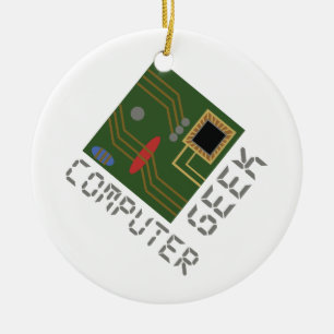 Computer Geek Ceramic Ornament