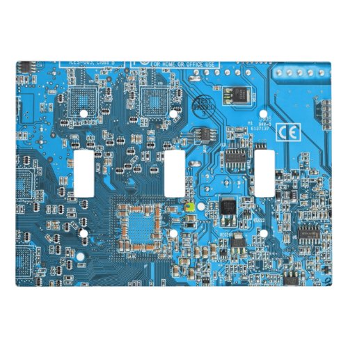 Computer Geek Circuit Board Blue Light Switch Cover