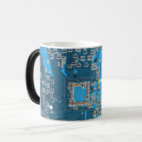 Computer Geek Circuit Board Blue Magic Mug