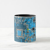 Computer Geek Circuit Board Blue Mug (Center)