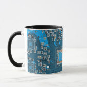 Computer Geek Circuit Board Blue Mug (Left)