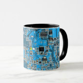 Computer Geek Circuit Board Blue Mug (Front Right)