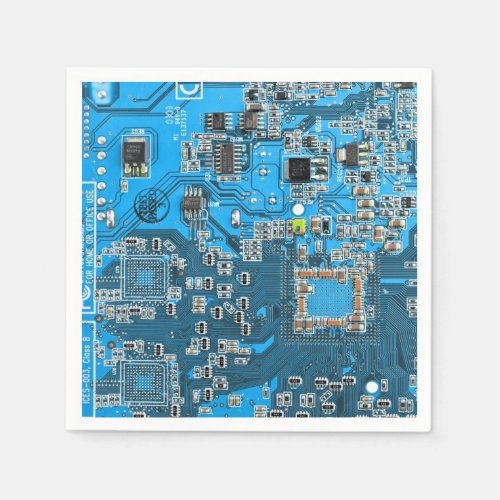 Computer Geek Circuit Board Blue Napkins