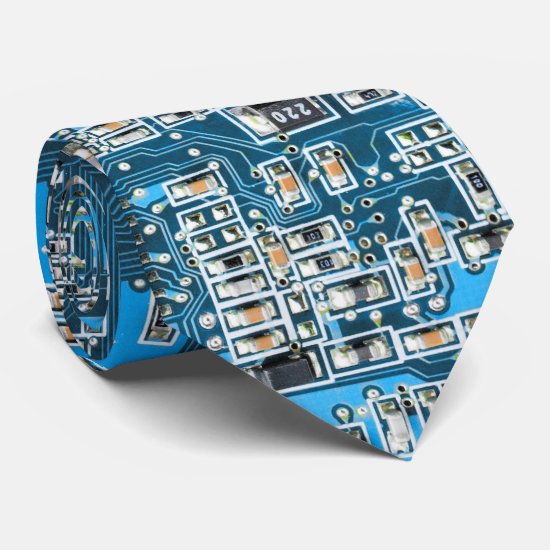 Computer Geek Circuit Board - Blue Tie