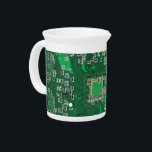 Computer Geek Circuit Board Green Beverage Pitcher<br><div class="desc">Are you looking for gifts for computer geeks? This one is for the Geek in all of us.  Computer Geek Circuit Board</div>