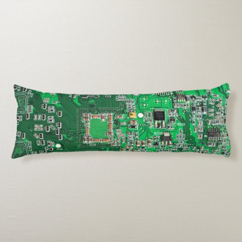 Computer Geek Circuit Board Green Body Pillow