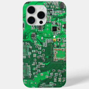 Computer Geek Circuit Board Green iPhone 15 Pro Max Case