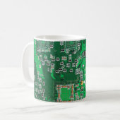 Computer Geek Circuit Board Green Coffee Mug (Front Left)