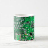 Computer Geek Circuit Board Green Coffee Mug (Center)
