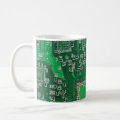 Computer Geek Circuit Board Green Coffee Mug (Left)
