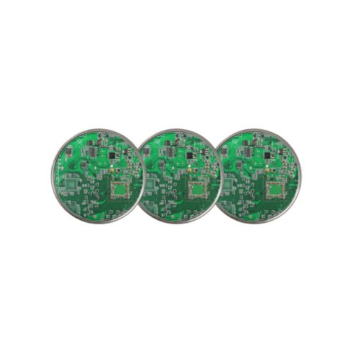 Computer Geek Circuit Board Green Golf Ball Marker