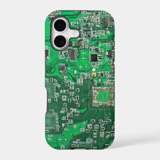 Computer Geek Circuit Board - green iPhone 17 Case