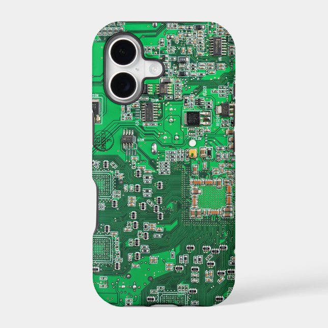Computer Geek Circuit Board - green Iphone Case (Back)