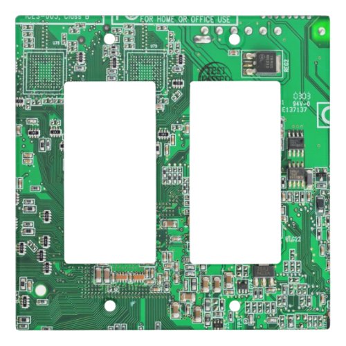 Computer Geek Circuit Board Green Light Switch Cover