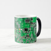 Computer Geek Circuit Board Green Magic Mug (Front Right)