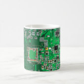 Computer Geek Circuit Board Green Magic Mug (Center)