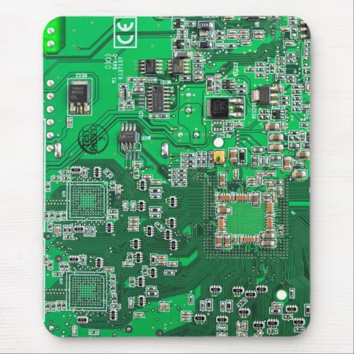 Computer Geek Circuit Board Green Mouse Pad