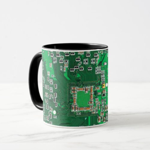 Computer Geek Circuit Board Green Mug
