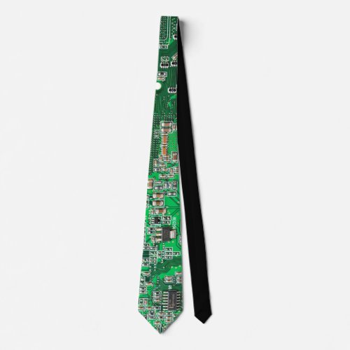 Computer Geek Circuit Board Green Neck Tie