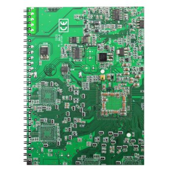Computer Geek Circuit Board Green Notebook by FlowstoneGraphics at Zazzle