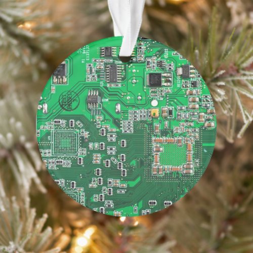 Computer Geek Circuit Board Green Ornament