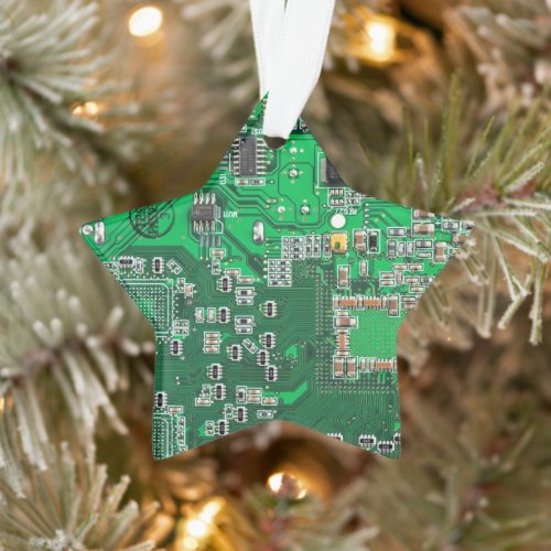 Computer Geek Circuit Board Green Ornament