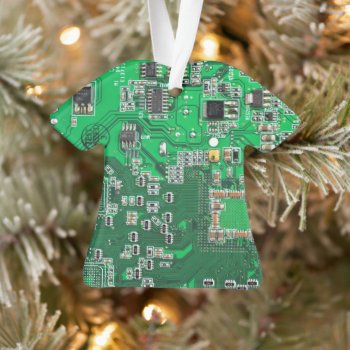 Computer Geek Circuit Board Green Ornament by FlowstoneGraphics at Zazzle