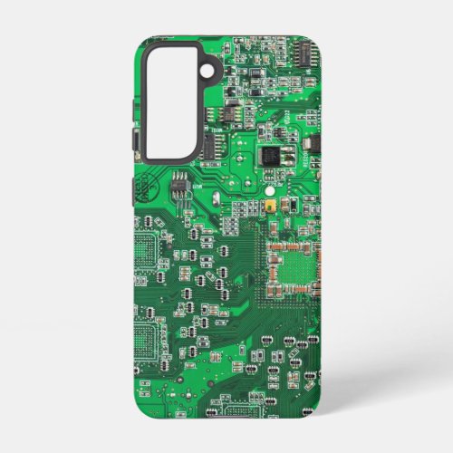 Computer Geek Circuit Board Green Samsung Galaxy S21 Case