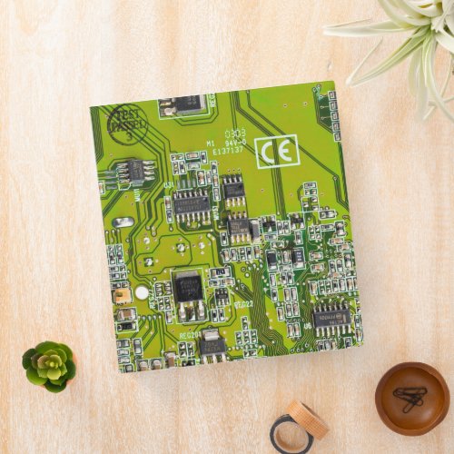 Computer Geek Circuit Board Light Green Binder