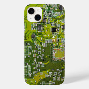 Computer Geek Circuit Board Light Green Case-Mate iPhone 14 Plus Case