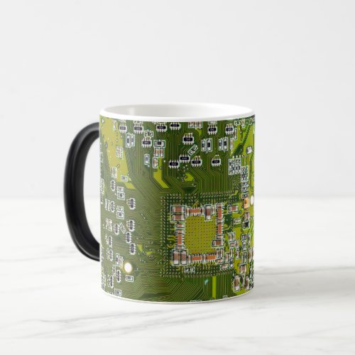 Computer Geek Circuit Board Light Green Magic Mug