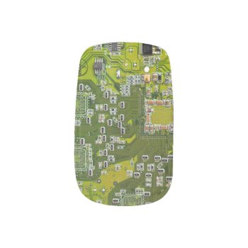 Computer Geek Circuit Board Light Green Minx Nail Art by FlowstoneGraphics at Zazzle
