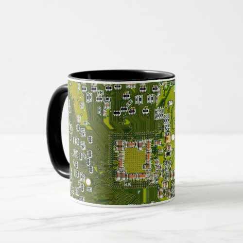 Computer Geek Circuit Board Light Green Mug