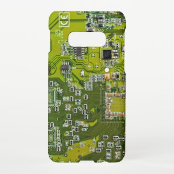 Computer Geek Circuit Board Light Green Samsung Galaxy S10e Case by FlowstoneGraphics at Zazzle