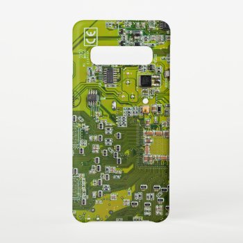 Computer Geek Circuit Board Light Green Samsung Galaxy S10 Case by FlowstoneGraphics at Zazzle