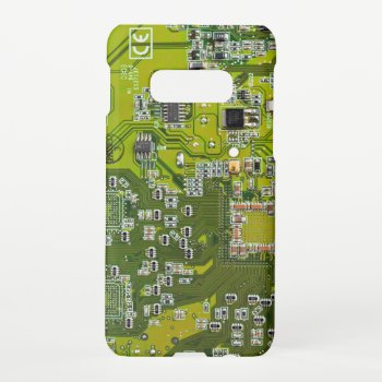 Computer Geek Circuit Board Light Green Samsung Galaxy S10e Case by FlowstoneGraphics at Zazzle
