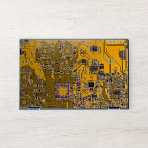 Computer Geek Circuit Board Light Orange HP Laptop Skin