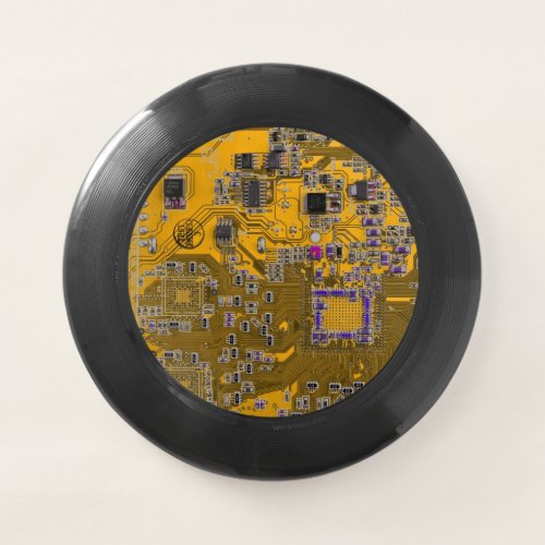 Computer Geek Circuit Board Light Orange Wham_O Frisbee