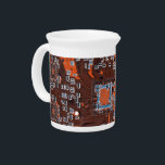 Computer Geek Circuit Board Orange Beverage Pitcher<br><div class="desc">Are you looking for gifts for computer geeks? This one is for the Geek in all of us.  Computer Geek Circuit Board</div>